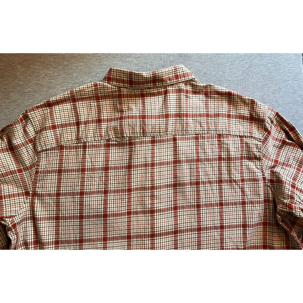 Columbia Sportswear Light Red Tan Plaid Flannel Button Up Long Sleeve Shirt XXL - Picture 5 of 9